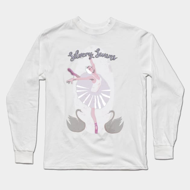 Silvery Swans Long Sleeve T-Shirt by markatos